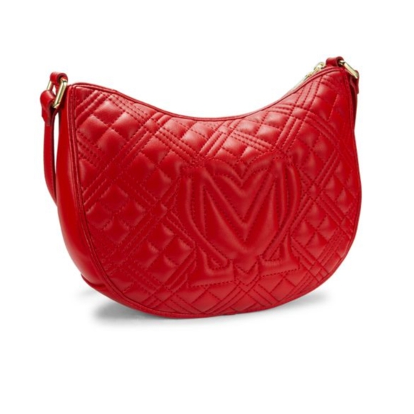NWT Love Moschino Red Quilted Logo Shoulder Bag Timeless - Picture 7 of 11